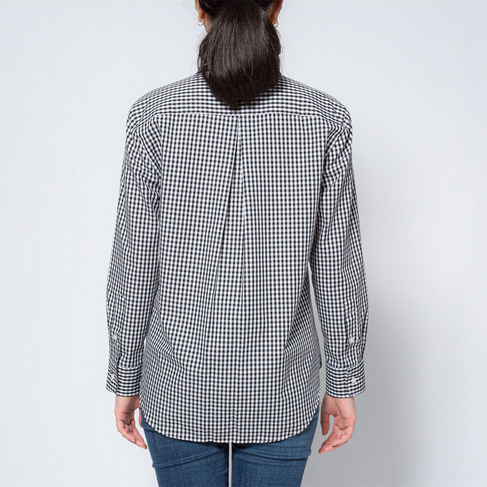 極美品 45r コットンチェックプルシャツ 3 ホワイト 40%off】HEAVENLYコットンガーゼのギンガムチェックプルオーバー