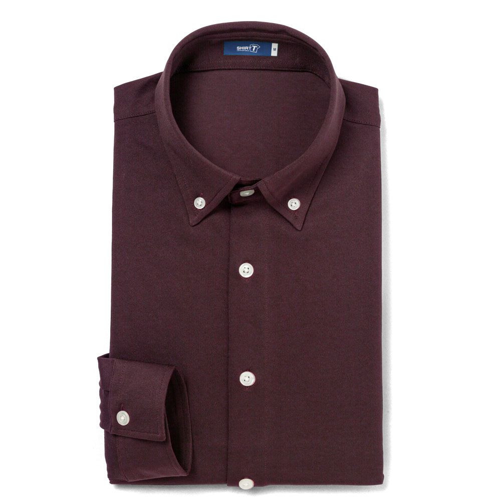 メール便可】ワイシャツ[SHIRT-T] ストレッチ 吸水速乾 ワインレッド