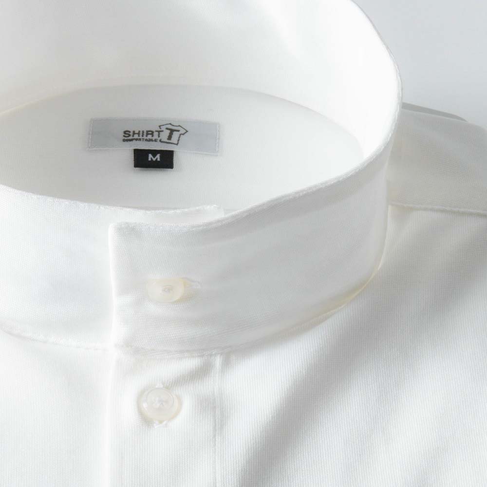 ワイシャツ[SHIRT-T] ラップネックカラー ホワイト【通年素材