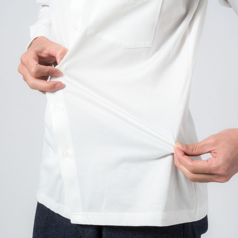 ワイシャツ[SHIRT-T] ラップネックカラー ホワイト【通年素材
