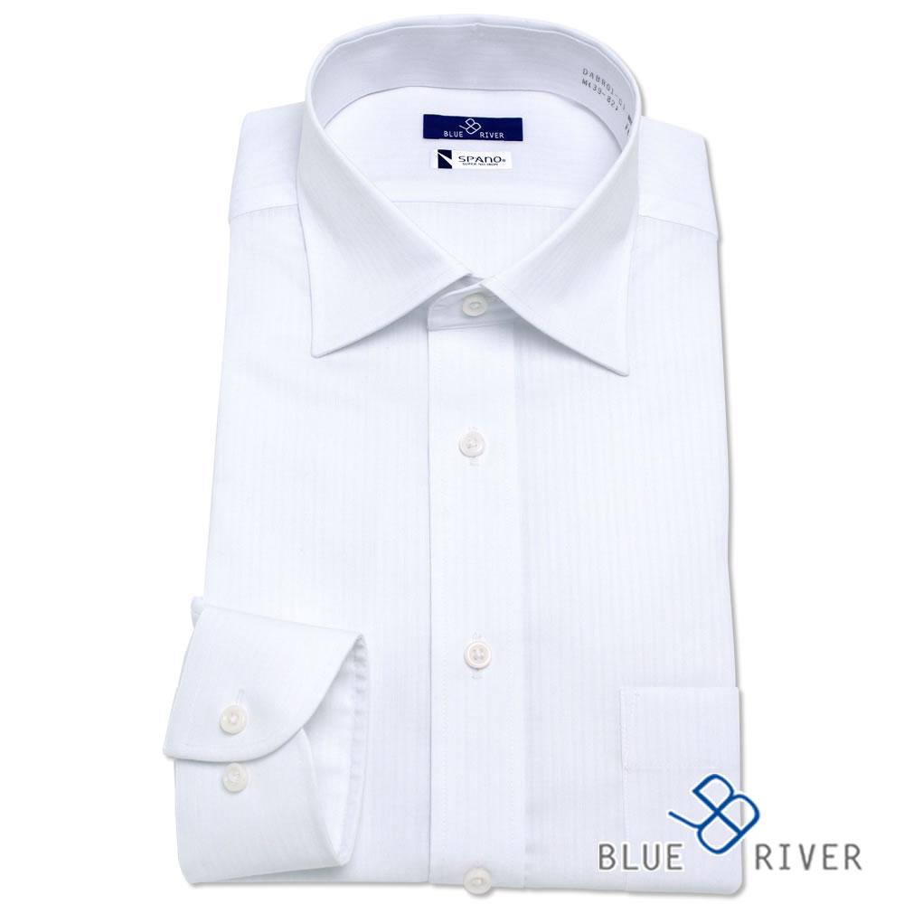 ワイシャツ[BLUERIVER] ワイドスプレッド ノンアイロンシャツ