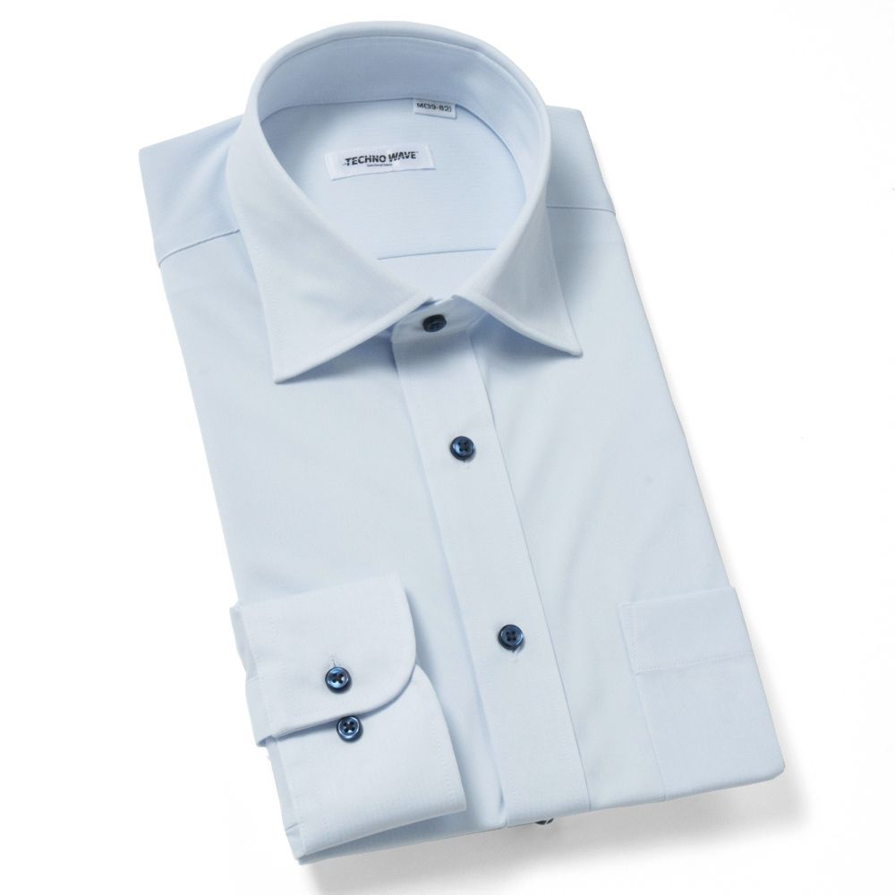 ワイシャツ[TECHNOWAVE] ワイドスプレッド ノーアイロン ストレッチ 速