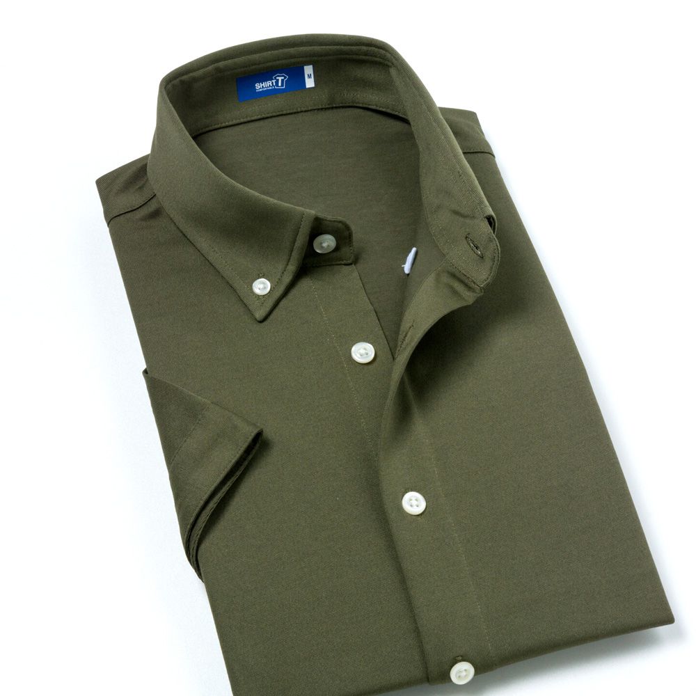 メール便可】半袖ワイシャツ[SHIRT-T] ボタンダウン ストレッチ 吸水速