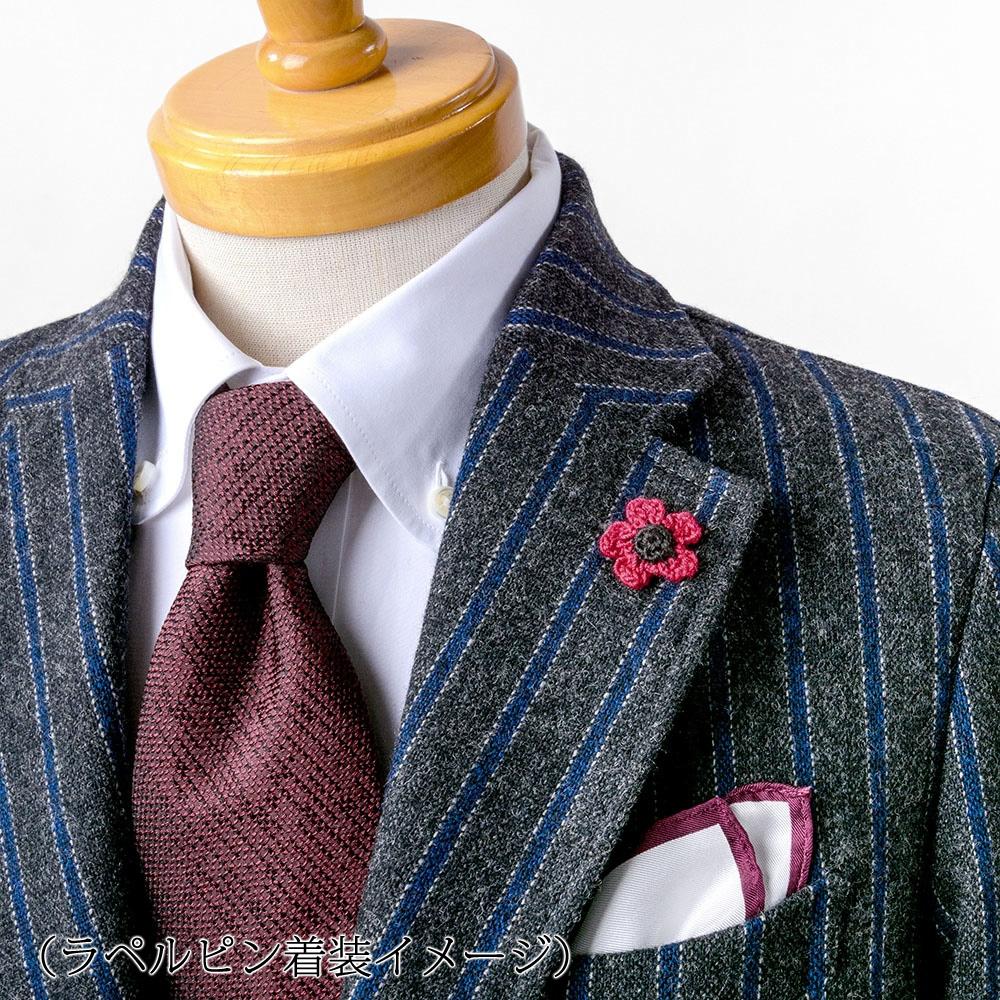 PLATEAU] tibitie レース編みフラワーモチーフラペルピン レッド