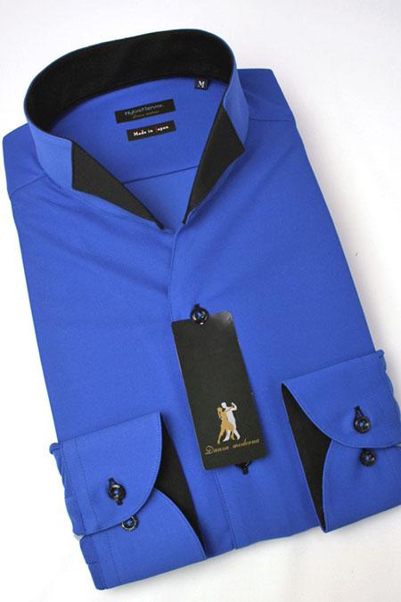 社交ダンス 衣装 メンズシャツ[HybridSensor] スナップダウン 着脱式V